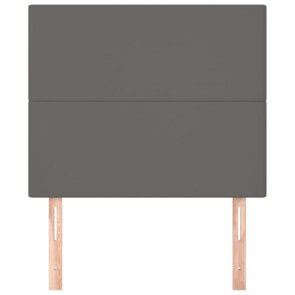 vidaXL Čelá postele 2 ks sivé 90x5x78/88 cm umelá koža – Obrázok 3