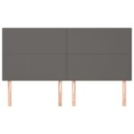 vidaXL Čelo postele sivé 180x5x118/128 cm umelá koža – Obrázok 3