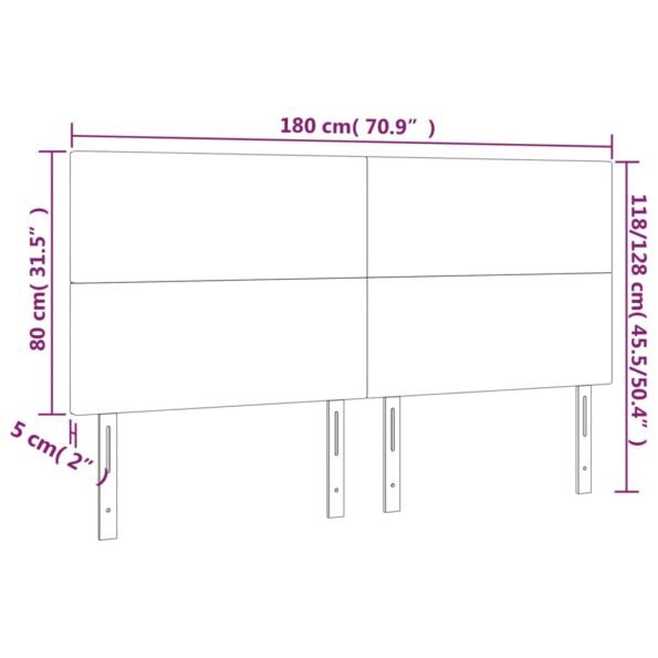 vidaXL Čelo postele sivé 180x5x118/128 cm umelá koža – Obrázok 8