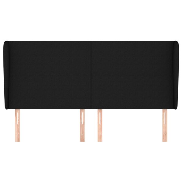 vidaXL Čelo postele so záhybmi čierne 163x23x118/128 cm látka – Obrázok 3