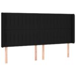 vidaXL Čelo postele so záhybmi čierne 183x16x118/128 cm látka – Obrázok 2