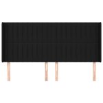 vidaXL Čelo postele so záhybmi čierne 183x16x118/128 cm látka – Obrázok 3