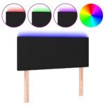 vidaXL Čelo postele s LED čierne 90x5x78/88 cm látka – Obrázok 2