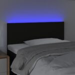 vidaXL Čelo postele s LED čierne 90x5x78/88 cm látka – Obrázok 3