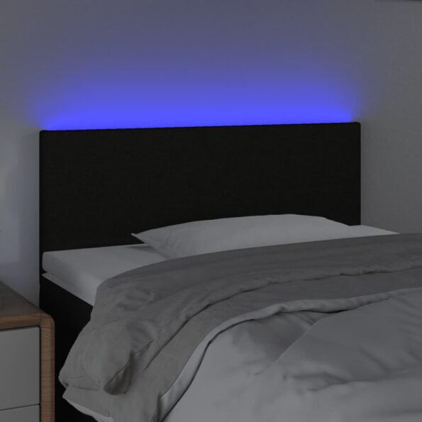 vidaXL Čelo postele s LED čierne 90x5x78/88 cm látka – Obrázok 3