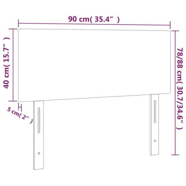 vidaXL Čelo postele s LED čierne 90x5x78/88 cm látka – Obrázok 6