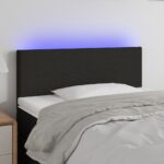 vidaXL Čelo postele s LED čierne 90x5x78/88 cm látka