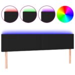 vidaXL Čelo postele s LED čierne 160x5x78/88 cm látka – Obrázok 2