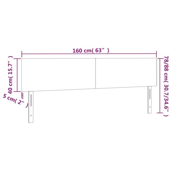 vidaXL Čelo postele s LED čierne 160x5x78/88 cm látka – Obrázok 6
