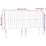 vidaXL Čelo postele s LED čierne 183x16x118/128 cm látka – Obrázok 6