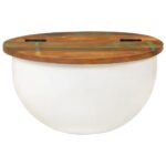 vidaXL Konferenčný stolík biely 50x27 cm recyklovaný masív – Obrázok 2