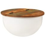 vidaXL Konferenčný stolík biely 50x27 cm recyklovaný masív – Obrázok 12