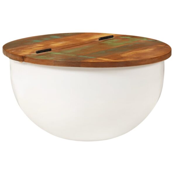 vidaXL Konferenčný stolík biely 50x27 cm recyklovaný masív – Obrázok 12