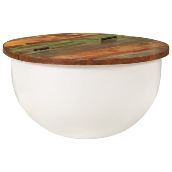 vidaXL Konferenčný stolík biely 50x27 cm recyklovaný masív – Obrázok 10