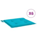 vidaXL Podložky na záhradné stoličky 6 ks tyrkysové 40x40x4 cm látka – Obrázok 2