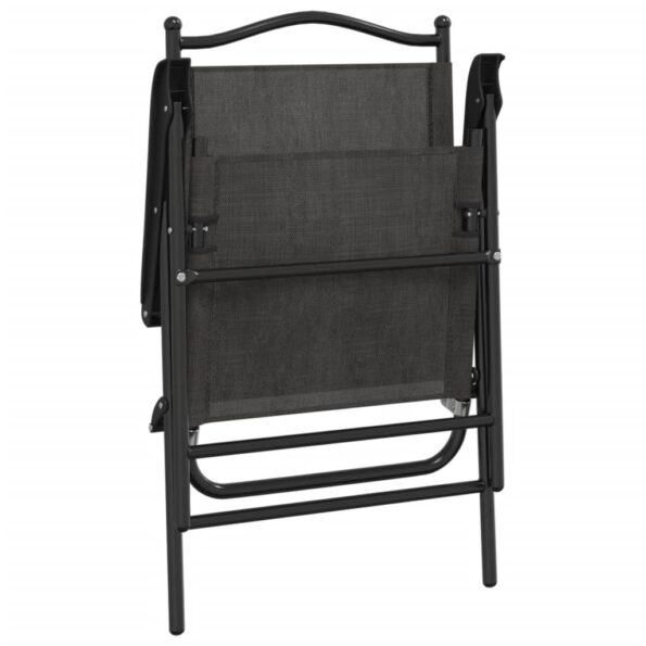 vidaXL Skladacie záhradné stoličky 2 ks melanž sivé oceľ a textilén – Obrázok 8