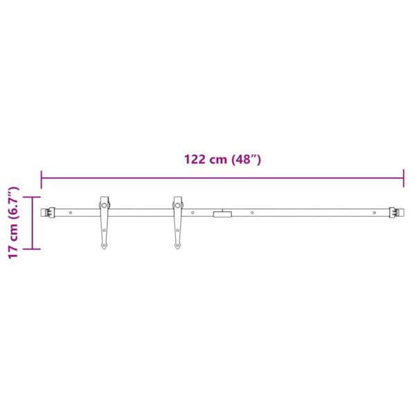 vidaXL Súprava mini posuvných dverí na skriňu čierna 122cm uhlík. oceľ – Obrázok 9