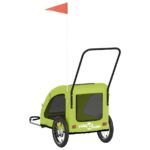 vidaXL Cyklovozík pre zvieratá, zelený, oxfordská látka, železo – Obrázok 8