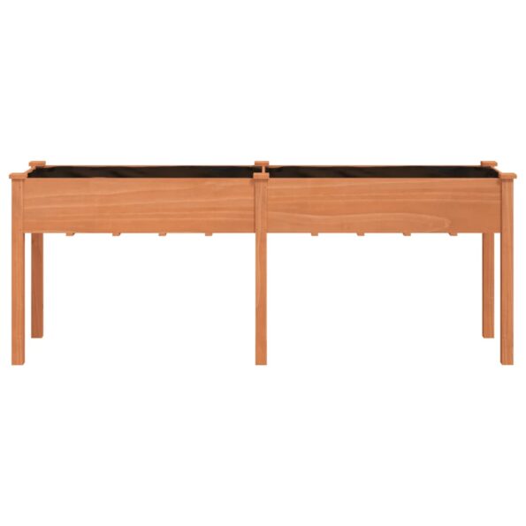 vidaXL Kvetináč s vložkou hnedý 203x53x76 cm jedľový masív – Obrázok 4