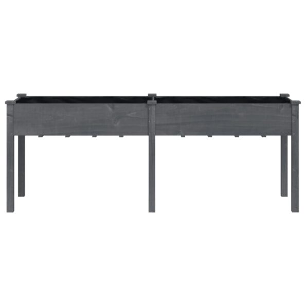 vidaXL Kvetináč s vložkou sivý 203x53x76 cm jedľový masív – Obrázok 4