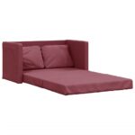 vidaXL Podlahová rozklad. pohovka 2v1 vínovočervená 112x174x55cm látka – Obrázok 2