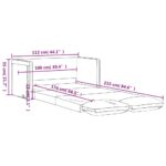 vidaXL Podlahová rozklad. pohovka 2v1 vínovočervená 112x174x55cm látka – Obrázok 11