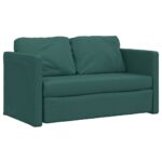 vidaXL Podlahová rozklad. pohovka 2v1 tmavozelená 112x174x55 cm látka – Obrázok 4