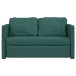 vidaXL Podlahová rozklad. pohovka 2v1 tmavozelená 112x174x55 cm látka – Obrázok 5