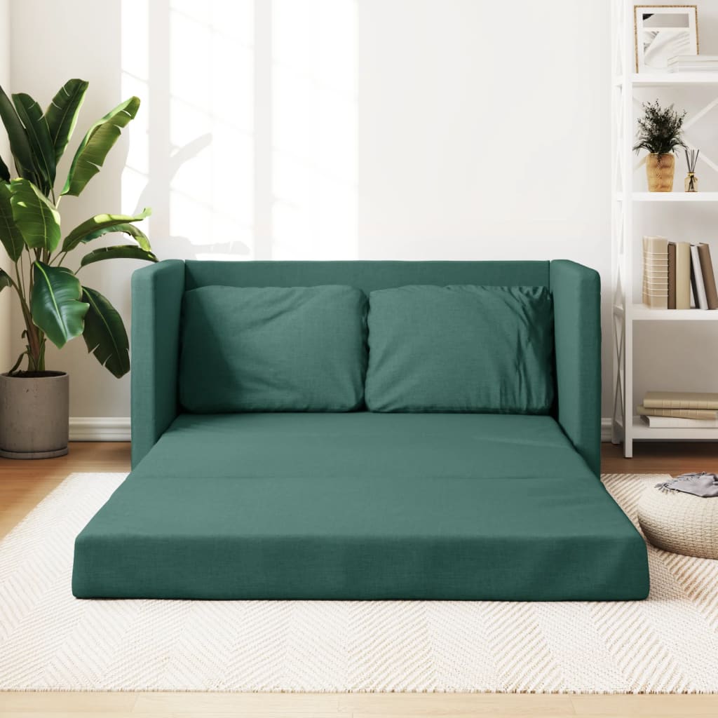 VXL8720845952631_m_en_hd_1.jpg vidaXL Podlahová rozklad. pohovka 2v1 tmavozelená 112x174x55 cm látka – Obrázok 1