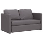 vidaXL Podlahová rozkladacia pohovka 2v1 sivá 112x174x55 cm umelá koža – Obrázok 4