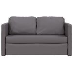 vidaXL Podlahová rozkladacia pohovka 2v1 sivá 112x174x55 cm umelá koža – Obrázok 5