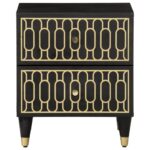 vidaXL Nočné stolíky 2 ks 40x33x46 cm masívne mangovníkové drevo – Obrázok 4