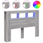 vidaXL Čelo s LED sivý dub sonoma 140x18,5x103,5 cm kompozitné drevo – Obrázok 2