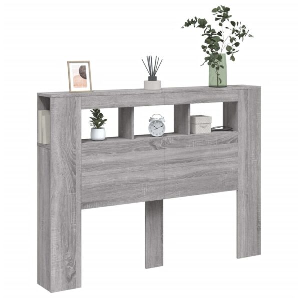 vidaXL Čelo s LED sivý dub sonoma 140x18,5x103,5 cm kompozitné drevo – Obrázok 4