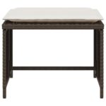 vidaXL Záhradná stolička s taburetkou hnedá polyratan – Obrázok 7