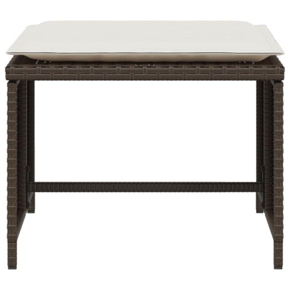 vidaXL Záhradná stolička s taburetkou hnedá polyratan – Obrázok 7