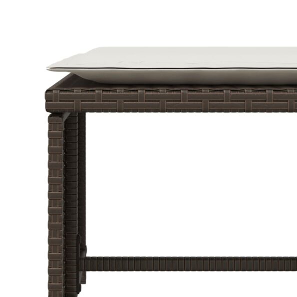 vidaXL Záhradná stolička s taburetkou hnedá polyratan – Obrázok 10