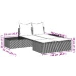 vidaXL Dvojité ležadlo s vankúšmi čierne polyratan – Obrázok 8