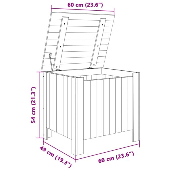 vidaXL Úložný box s vekom RANA 60x49x54 cm borovicový masív – Obrázok 9