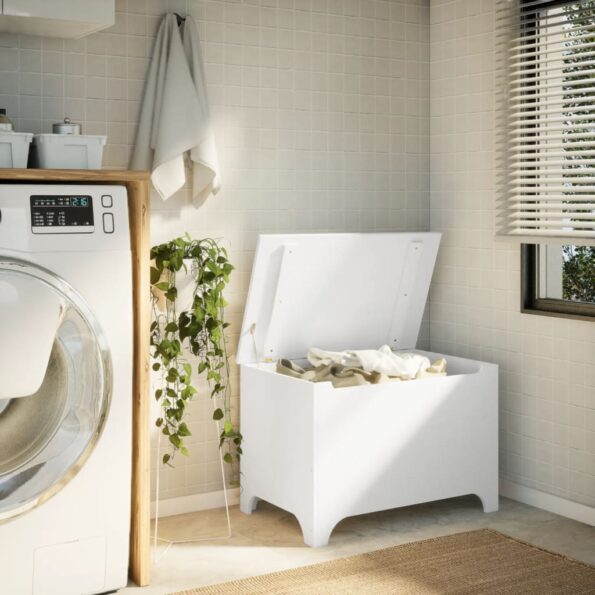 vidaXL Úložný box s vekom RANA biely 80x49x54 cm borovicový masív – Obrázok 3