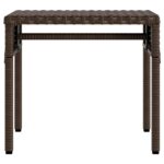 vidaXL Lehátko so strieškou a stolíkom hnedé polyratan – Obrázok 4