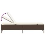 vidaXL Ležadlo s vankúšom hnedé polyratan – Obrázok 7
