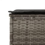 vidaXL Ležadlo so stolíkom a vankúšom šedé polyratan – Obrázok 9