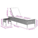 vidaXL Ležadlo so stolíkom a vankúšom šedé polyratan – Obrázok 11