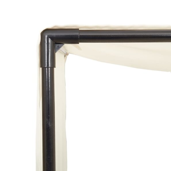 vidaXL Dvojité ležadlo so strieškou a závesmi hnedé polyratan – Obrázok 6