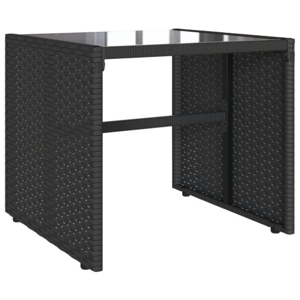 vidaXL 4-dielna záhradná sedacia súprava s podložkami čierna polyratan – Obrázok 5