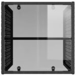 vidaXL 4-dielna záhradná sedacia súprava s podložkami čierna polyratan – Obrázok 7