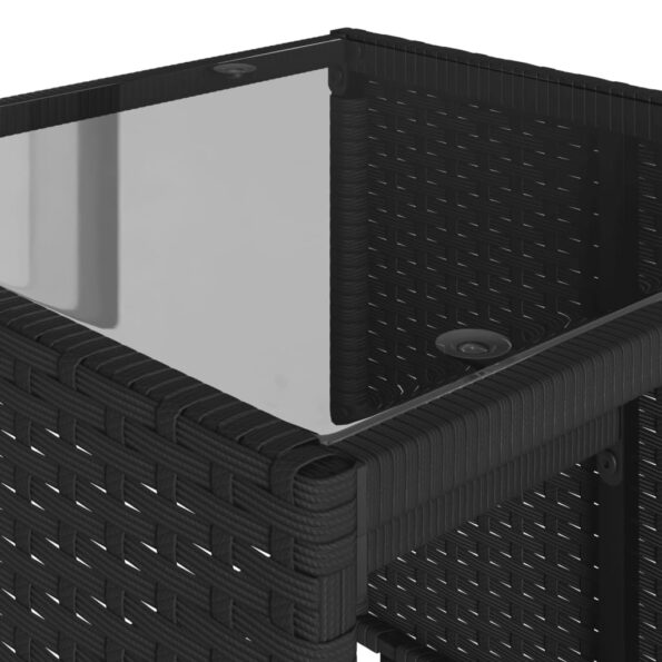 vidaXL 4-dielna záhradná sedacia súprava s podložkami čierna polyratan – Obrázok 9