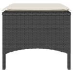 vidaXL Záhradná pohovka, 2-miestna, stôl a taburetky, čierna polyratan – Obrázok 9