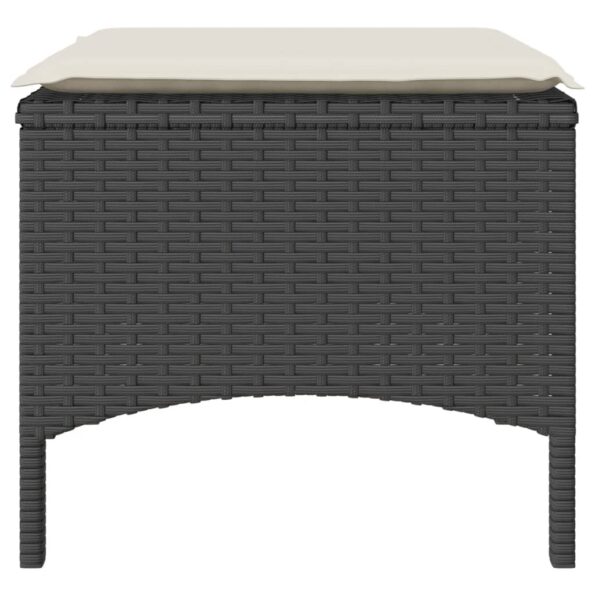vidaXL Záhradná pohovka, 2-miestna, stôl a taburetky, čierna polyratan – Obrázok 9